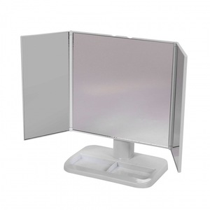 <b>Led</b> <b>Makeup</b> <b>Mirror</b> Rectangular Plastic Folding Touch Switch Battery Powered Home Use Minimalist Design - Product Image 2