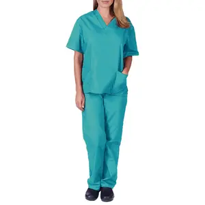2022 manica corta verde medico Scrub infermieristica uniforme imposta medico Scrub ospedale dentale centri sanitari, cliniche, saloni di bellezza