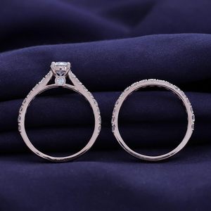 SGARIT custom <b>Ring</b> <b>Set</b> Women 1.4 Ct Round Lab Grown Diamond Engagement <b>Ring</b> With Matching Band S925 <b>sterling</b> <b>silver</b> - Product Image 5