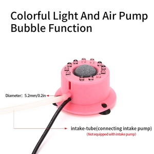 JSD 12 <span class=keywords><strong>LED</strong></span> RGB Rose, Lampe à bulles d'air pour <span class=keywords><strong>aquarium</strong></span>, 110-240V, pierre à air submersible à changement de couleur pour <span class=keywords><strong>aquarium</strong></span> avec ventouses - Product Image 3