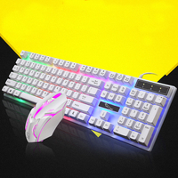 Honcam Gaming Uk Layout Combo clavier et souris rétroéclairés Esports avec lumière LED colorée filaire RVB