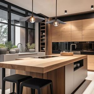 Professional Customizable Design Solution Classical Style Wood Veneer <b>Furniture</b> <b>Kitchen</b> Cabinet - Product Image 4