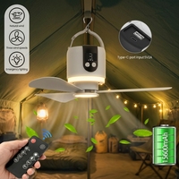 Ventilateur portable mains libres à 3 vitesses, rechargeable par USB, avec télécommande, moteur sans balais en plastique, idéal pour camping-car et extérieur – Meilleure vente