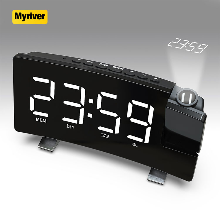 Myriver Digital Time Date And Temperature Are Displayed On The Same Screen Wooden Alarm Table Deak Clock