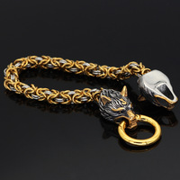 Bracelet Viking Loup Celtique Homme Titane Acier Noeud Celtique Bangle Nordique Vintage Bijoux Gros Yiwu Tendance Mode