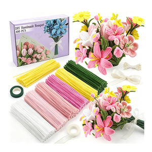 Kit de arte DIY con limpiapipas de terciopelo de 8 mm, material para proyectos educativos creativos y decoraciones florales con limpiapipas. - Product Image 1