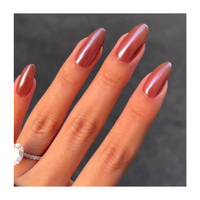 Miroir métallique Laser à pression sur l'ongle brillant brillant mode luxe Unique 24 pièces Oem/Odm personnalisé réutilisable Abs faux ongle