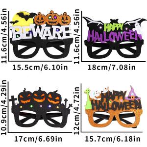 <span class=keywords><strong>Halloween</strong></span> lumière LED brillant citrouille fantôme lunettes nouveau tissu matériel décorations pour adultes enfants décorations de fête de fête - Product Image 5
