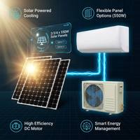 Climatiseur mural split 100% solaire, à technologie DC Inverter, économe en énergie, avec moteur silencieux et compresseur Hitachi/Sanyo, réfrigérant R410A