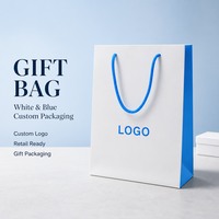 Sac de shopping en papier avec logo personnalisé et poignées en corde pour l'emballage de vente au détail d'accessoires de téléphonie mobile