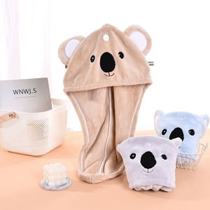 Gorro de Baño para Secar el Cabello Koala, Toalla de Cabello de Secado Rápido con Forro Polar de Coral, Toalla para la Cabeza con Pañuelo de Cabeza de Forro Polar de Coral para Niña - Product Image 4