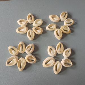 ลูกปัดเปลือกหอยรูปหอยทากสีเหลืองตัดสีทองสำหรับตกแต่งเครื่องประดับ - Product Image 4