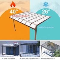 Auvent de porte de maison en polycarbonate robuste, imperméable, résistant aux UV, avec jointure d'angle personnalisée, pour couloir et jardin