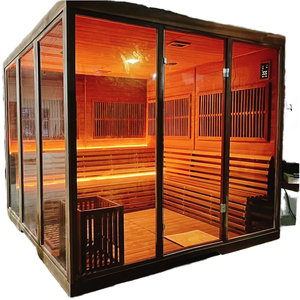 Shandong Jingen Computer gesteuerter Sauna raum Massivholz Zeder Würfel Facettiertes Glas China Hersteller - Product Image 1