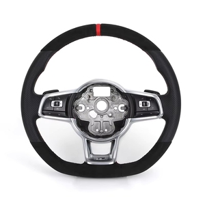 Volante Deportivo de Cuero Semiperforado R <span class=keywords><strong>Line</strong></span> para VW Golf 5 6 7 R MK5 6 7 Polo CC - Product Image 1