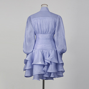 Nouvelle Arrivée Printemps 2026 Robe Longue <span class=keywords><strong>Femme</strong></span>, Tissu Chiffon, Taille Haute, <span class=keywords><strong>Jupe</strong></span> Courte à Volants - Product Image 6