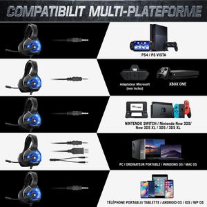ONIKUMA K6 Casque Gaming pour PS4 Casque PC avec LED RGB Respiration Casque Gamer Compatible con playstation avec Micro - Product Image 6