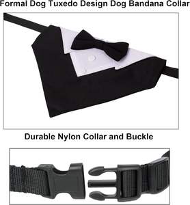 ADOGGYGO Formal Tuxedo, Dog with <b>Bow</b> Tie, Adjustable Pet Wedding Collar Bandana for Small Medium <b>Large</b> Dogs (<b>Large</b>, Black) - Product Image 4