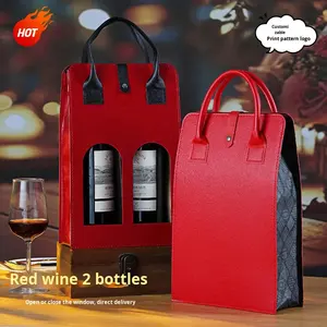 Coffrets cadeaux haut de gamme pour deux bouteilles de <span class=keywords><strong>vin</strong></span> rouge, sacs d'emballage, boîtes extérieures personnalisables avec logo, fabricant en gros, motifs imprimés - Product Image 3