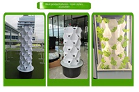 Armoire de culture verticale du fabricant, tour aéroponique hydroponique en ABS avec roues, réservoir d'eau de 65L, système de culture de légumes sans terre