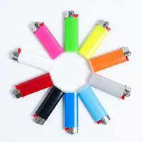 Briquet à silex jetable classique en plastique - Assortiment de 10 couleurs, vente en gros en vrac pour cigarettes