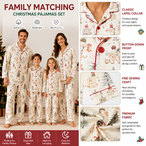 Ventes en gros de pyjamas de Noël pour la famille, ensembles assortis, vêtements de nuit, tenues en coton imprimé, pyjamas de Noël pour enfants - Product Image 2