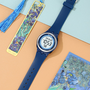 Skmei Digital Watch Tpu Strap 3Bar Water Resistant Unisex Student Watch Countdown <b>Timer</b> Blue Color - Product Image 2