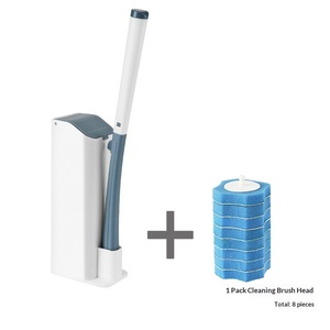 Brosse de nettoyage jetable en plastique pour toilettes domestiques, puissante pour éliminer les taches, avec clip simple, manche long nordique, ensemble - Product Image 5