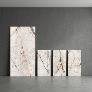 Traventino Beige 800x1600mm Glossy Porcelain Floor Wall <b>Tiles</b> Luxury Marble Design - Product Image 4