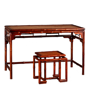 Escritorio de bambú con taburete, mesa de estudio de estilo Zen de 80 cm x 45 cm para caligrafía y pintura en el hogar y la oficina - Product Image 5