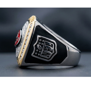 Hip Hop Custom <b>Name</b> Letter Moissanite <b>Ring</b> San Francisco 49ers Inspired Premium Statement Jewelry Handmade Design - Product Image 3
