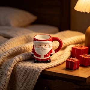 Porte-<span class=keywords><strong>bougie</strong></span> en céramique Père Noël avec motif chapeau rouge et <span class=keywords><strong>houx</strong></span>, <span class=keywords><strong>bougie</strong></span> parfumée de Noël pour la maison et les fêtes - Product Image 6