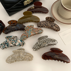 Barrette à cheveux en acétate personnalisée, pinces géométriques à fleurs, pinces coréennes, grande pince à cheveux florale, pince à cheveux en acide acétique - Product Image 1