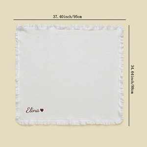 Couverture en dentelle pour bébé, personnalisation par broderie, possibilité de personnaliser les noms de bébé et d'enfants, anniversaires, dates importantes - Product Image 6