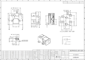 4ピンSMT/SMD DC-011C DCコネクタメスジャックソケットDC電源アダプタコネクタインターフェース丸針 - Product Image 2