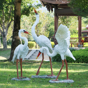 Estatua de Garza de FRP para Exteriores, Escultura de Garza Realista, Protegida contra Rayos UV, Figura de Aves de Tamaño Real para Jardín, Césped, Paisajismo Comercial - Product Image 1