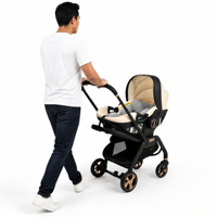 Poussette bébé pliable légère et portable 3 en 1 avec siège auto pour nouveau-né, personnalisable avec logo OEM ODM, vente en gros directe d'usine