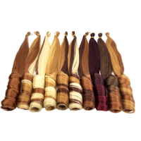 Cheveux synthétiques en vrac pour tresses africaines, texture lisse, boucles françaises teintées, trame simple, pour crochet, 150g, 24 pouces