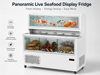 Lemari Pendingin Display Ikan Hidup, Udang, Kepiting, Multi-Layer Komersial, Stainless Steel, dengan Filtrasi Independen