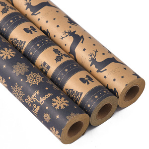 43x100 cm/cuộn giấy kraft Xmas cây bông tuyết mô hình hoa giấy gói thủ công tấm Retro Giáng sinh Quà Tặng đóng gói giấy - Product Image 2