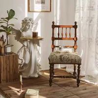 Chaise de salle à manger en bois massif, style antique moderne, écologique, durable, certifiée E0, fabriquée avec précision par CNC, pour une utilisation à la maison et en extérieur