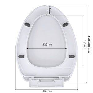 Siège de toilette en plastique de haute qualité en forme de V à rotation lente XJ-122, accessoire de salle de bain, couvercle de toilette - Product Image 5