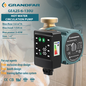 Pompe de circulation d'eau chaude commerciale GRANDFAR 220V 45W, surpresseur 10 bars en fonte, OEM GEA25-6-130U, haute circulation - Product Image 1