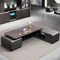 Bureau moderne Mobilier de bureau exécutif en forme de L Table de patron Bureau de luxe en forme de L pour PDG