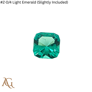 Nano Diamante en Bruto Cultivado en Laboratorio # Gema de Color Verde Azul Esmeralda Claro (Ligeramente Incluida) Z 0/4, Corte de Gema, Sintética, Simulada, Creada en Laboratorio - Product Image 2