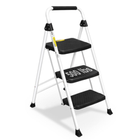 Échelle en acier pliable à trois marches à vendre à chaud avec poignées Tabouret de marche certifié En131 portable léger Utilisation de la cuisine à domicile