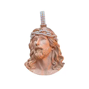 Wholesale Manufacture Jesus Head Ice Out Christ Moissanite Fashion Cross Pendant 925 Pictures