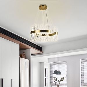 Style nordique minimaliste longue Table à manger maison atmosphérique pendentif lumière moderne lumière luxe lustre en cristal - Product Image 5