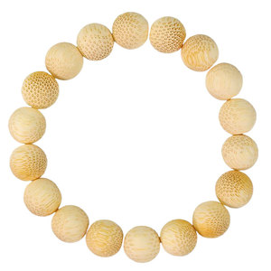 Bracelet en bambou doré, forme de boule de 11 mm, bois naturel poli à la main, bijoux cadeau unisexe - Product Image 5