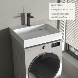 Bac à linge en céramique OEM avec design de vidange carré réglable pour la vente en gros - Product Image 2